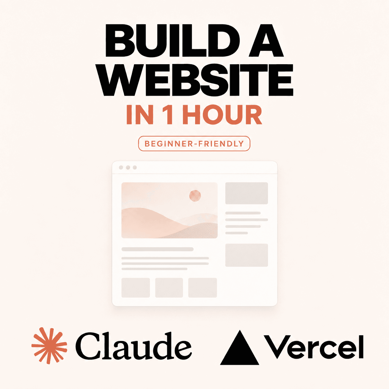 Build a website in 1 hour, beginner-friendly, with Claude and Vercel